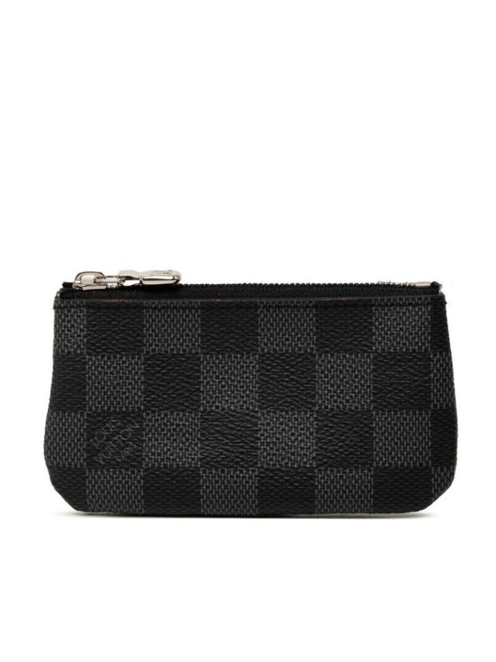 Louis Vuitton Damier Graphite Pochette Cles Coin Purse Black Leather